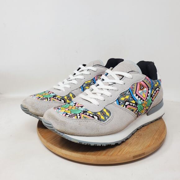 Inkkas Jogger Shoes Womens 8 Brazil Colorful Suede Desert Low Top Retro Sneaker - Picture 2 of 14